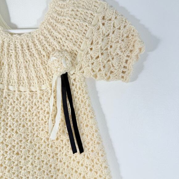 NWT Paula Cahen d' Anvers Cream 100% Merino Wool Knit Sweater Dress Lined Size 4 - Picture 4 of 12